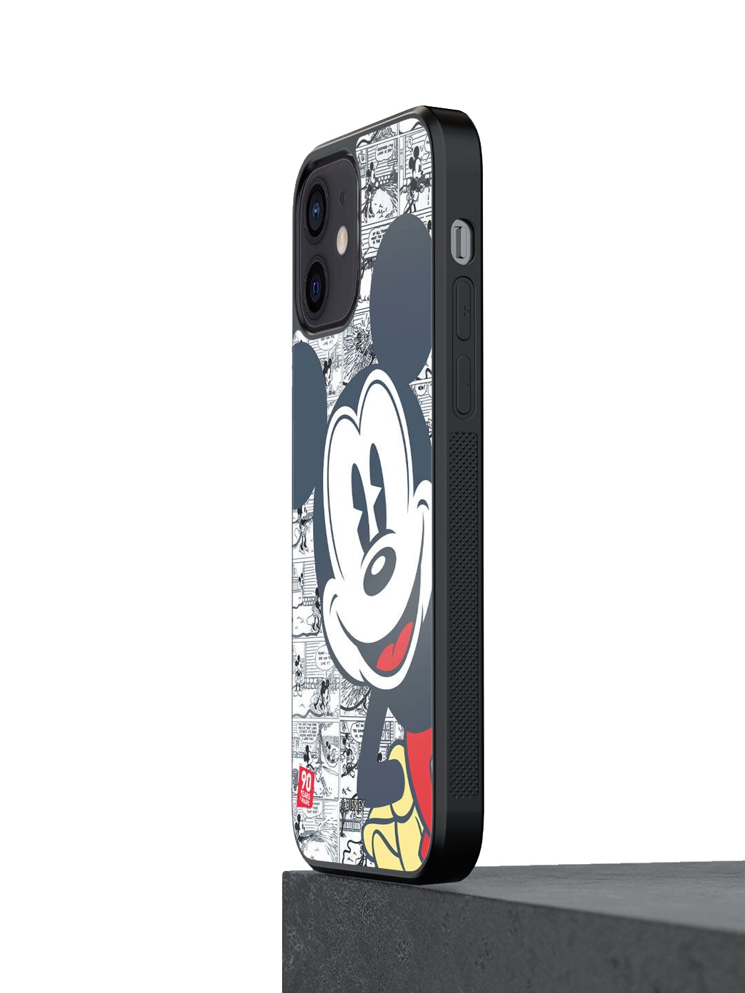 

macmerise Grey & Red Mickey Mouse Printed iPhone 12 Mini Bumper Back Case