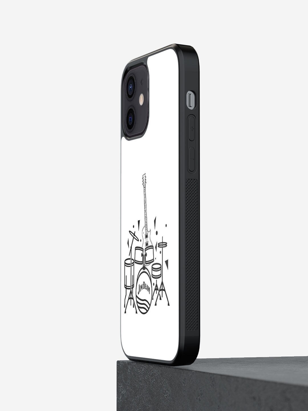 

macmerise White & Black Jim Beam The Band Design iPhone 12 Mini Bumper Phone Back Case