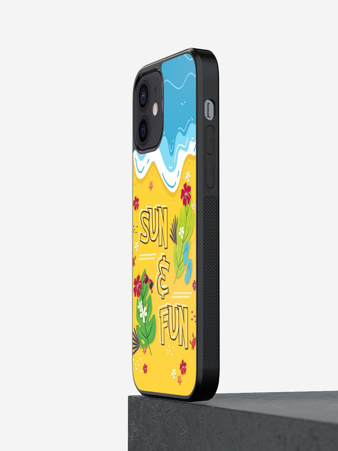 

macmerise Yellow & Blue Printed iPhone 12 Bumper Phone Back Case