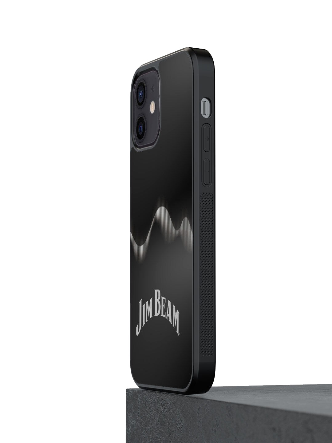

macmerise Black Jim Beam Sound Waves Design iPhone 12 Mini Bumper Phone Back Case
