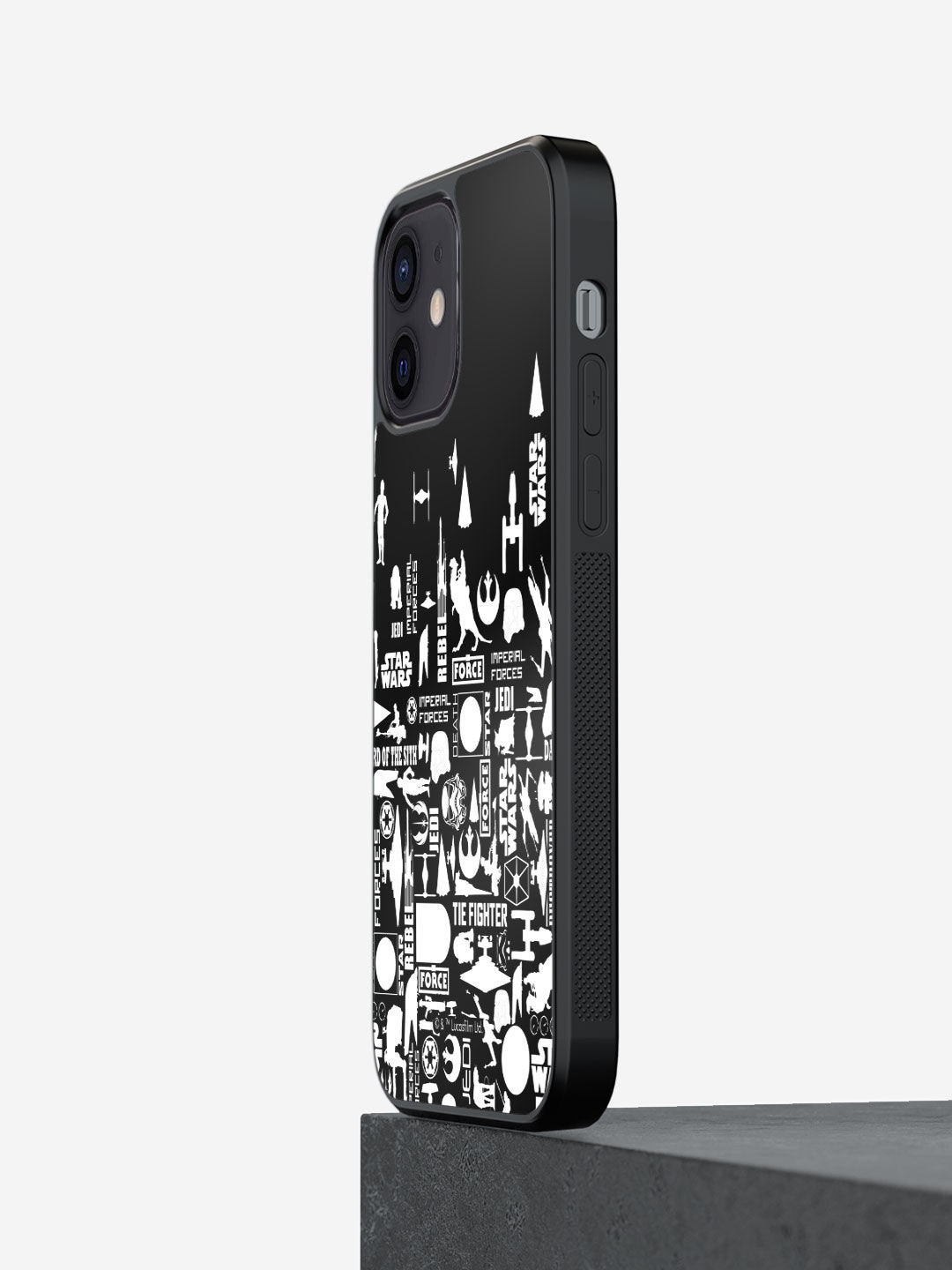 

macmerise Black & White Star Wars Era Design iPhone 12 Bumper Phone Back Case