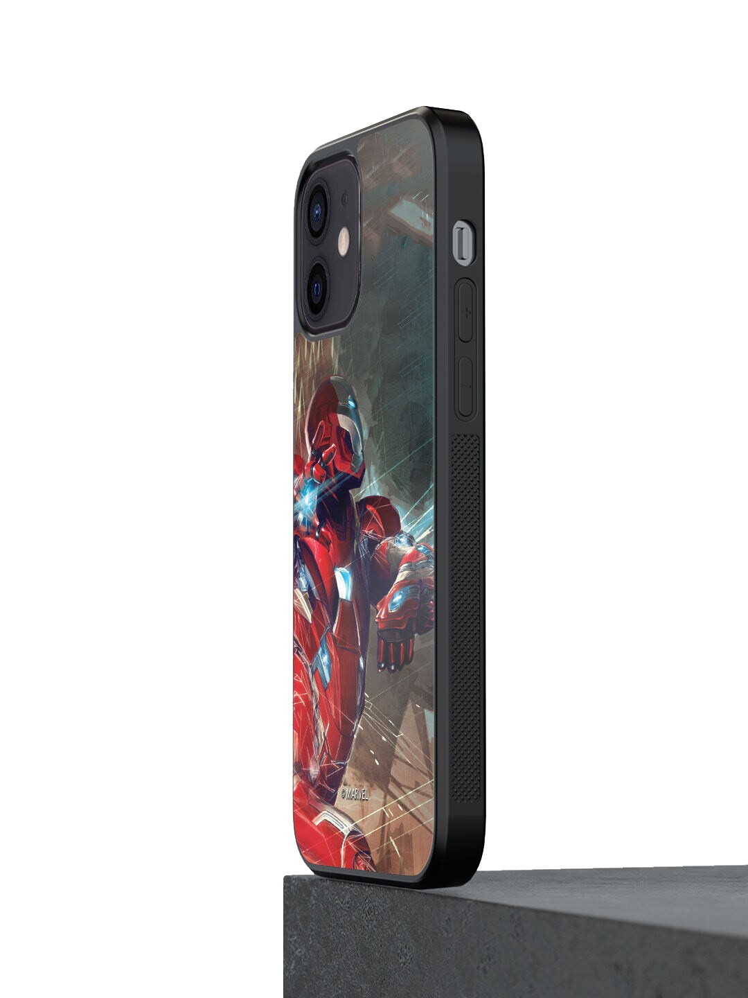 

macmerise Black Ironman Attack Design iPhone 12 Mini Bumper Phone Back Case