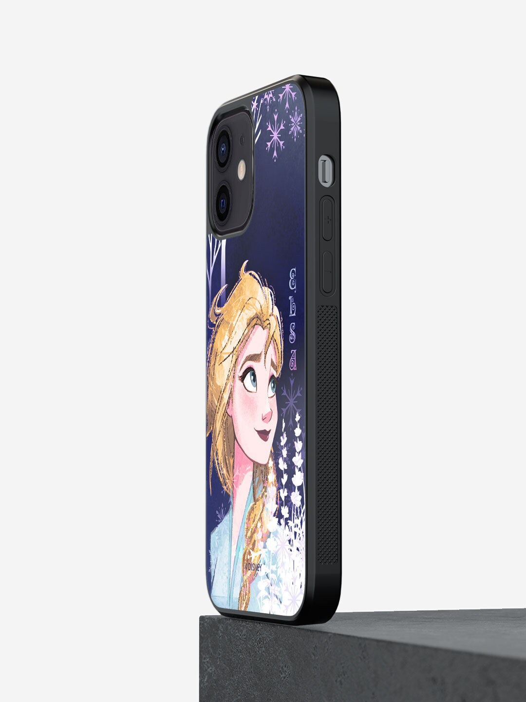 

macmerise Navy Blue & Rose Elsa Design iPhone 12 Bumper Phone Back Case