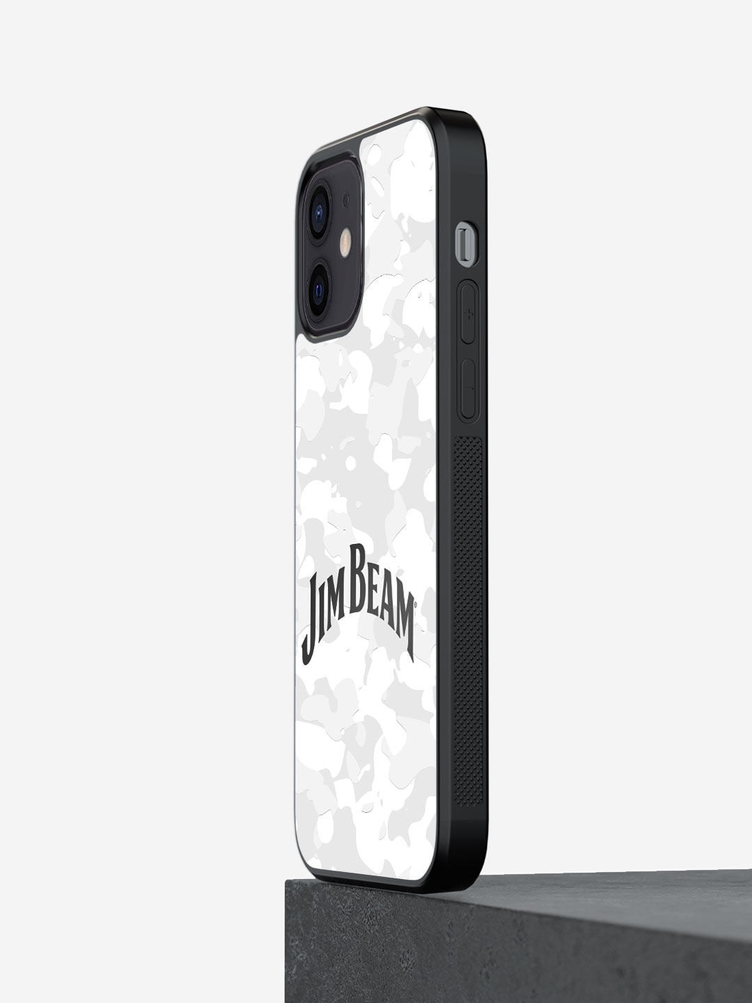 

macmerise Black & White Jim Beam Camo Design iPhone 12 Mini Bumper Phone Back Case