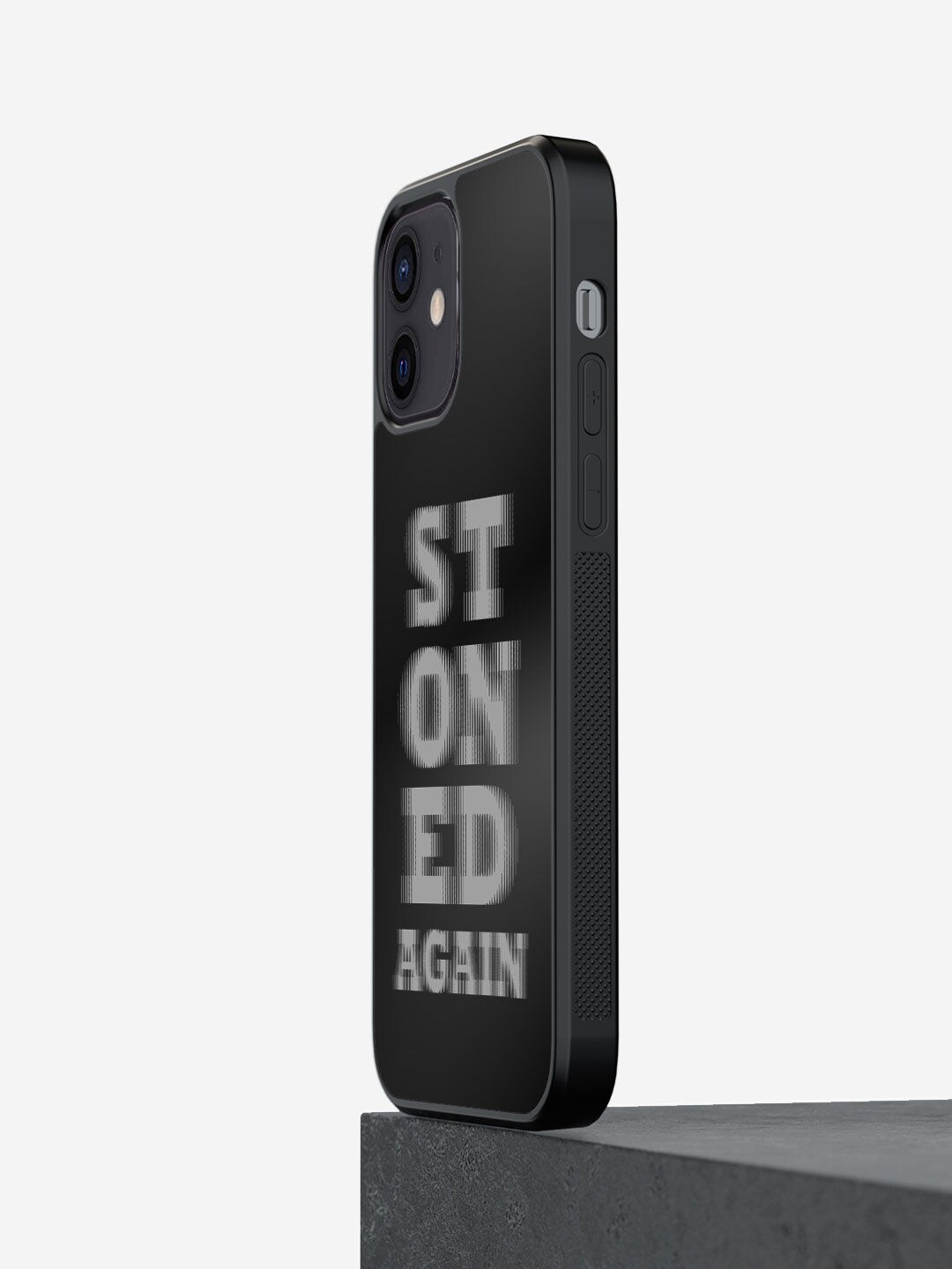 

macmerise Black & Grey Stoned Again Design iPhone 12 Bumper Phone Back Case