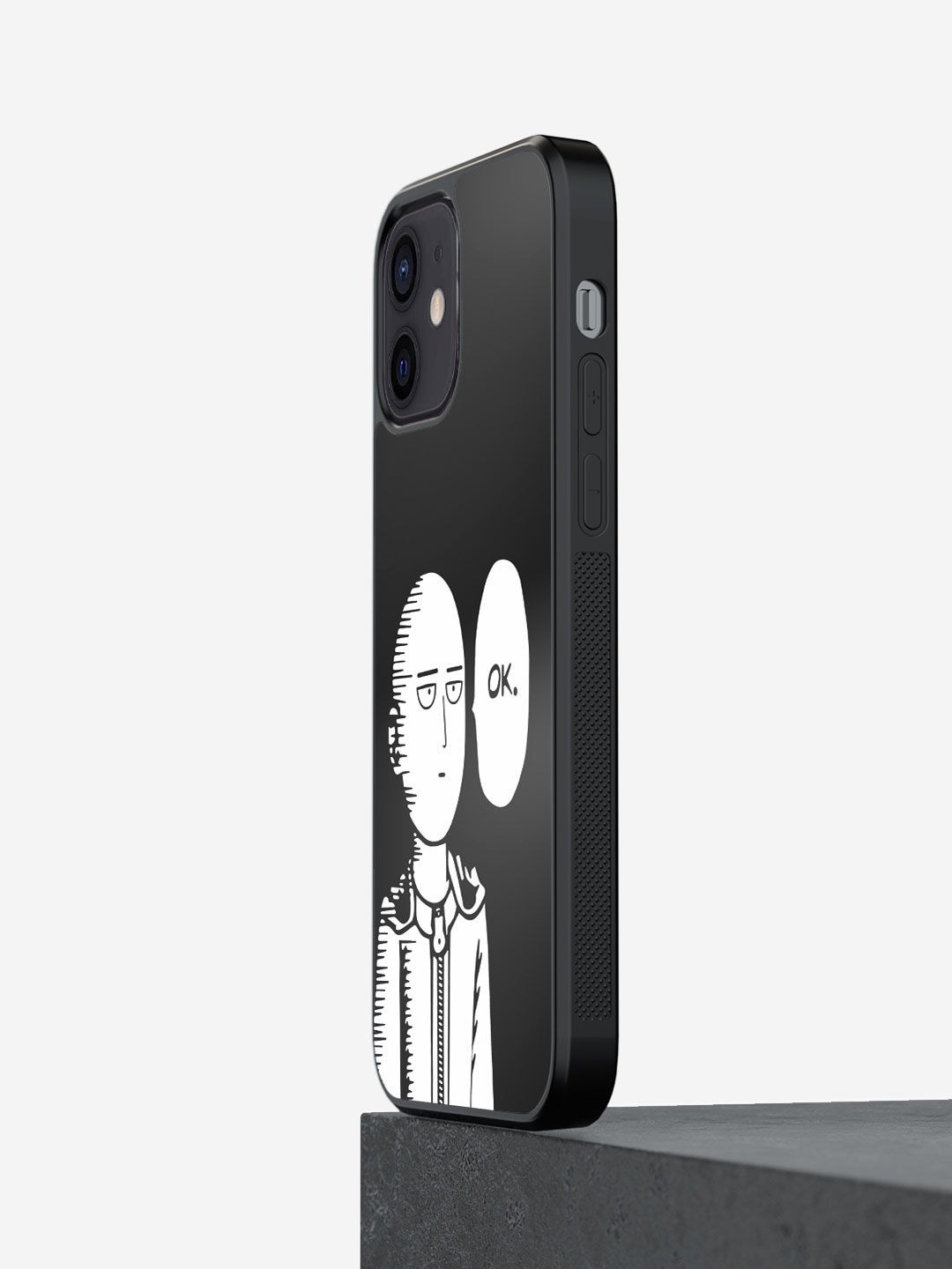 

macmerise Black & White Printed Saitama Not Impressed iPhone 12 Mini Back Case