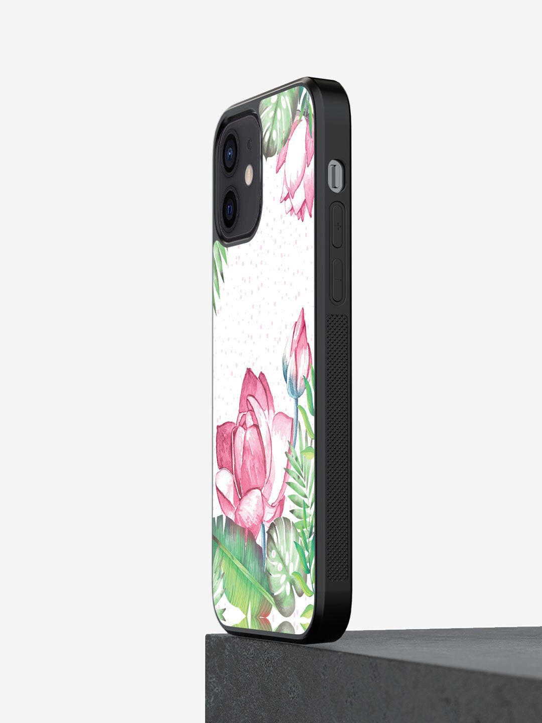 

macmerise White & Pink Printed iPhone 12 Mini Bumper Phone Back Case
