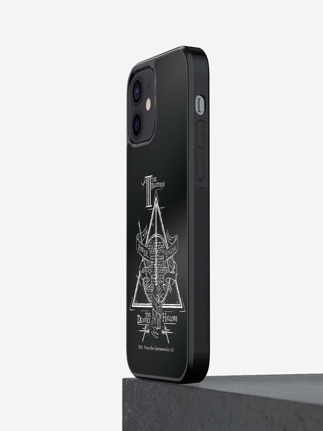

macmerise Black Printed The Deathly Hallows iPhone 12 Back Case