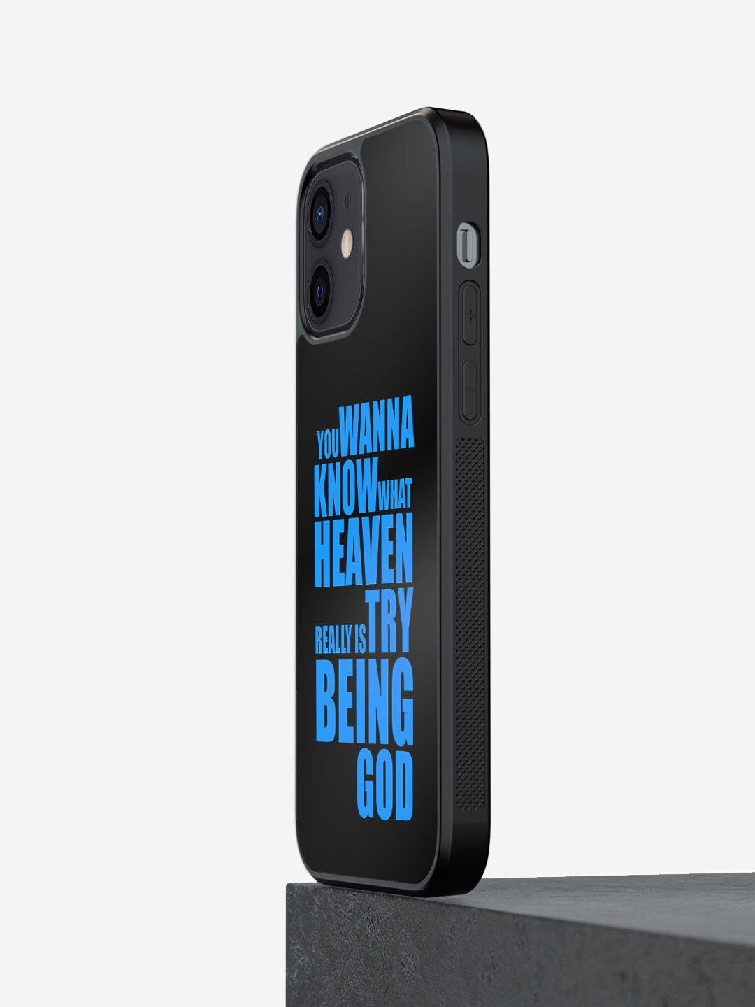 

macmerise Black Printed Try Being God iPhone 12 Back Case