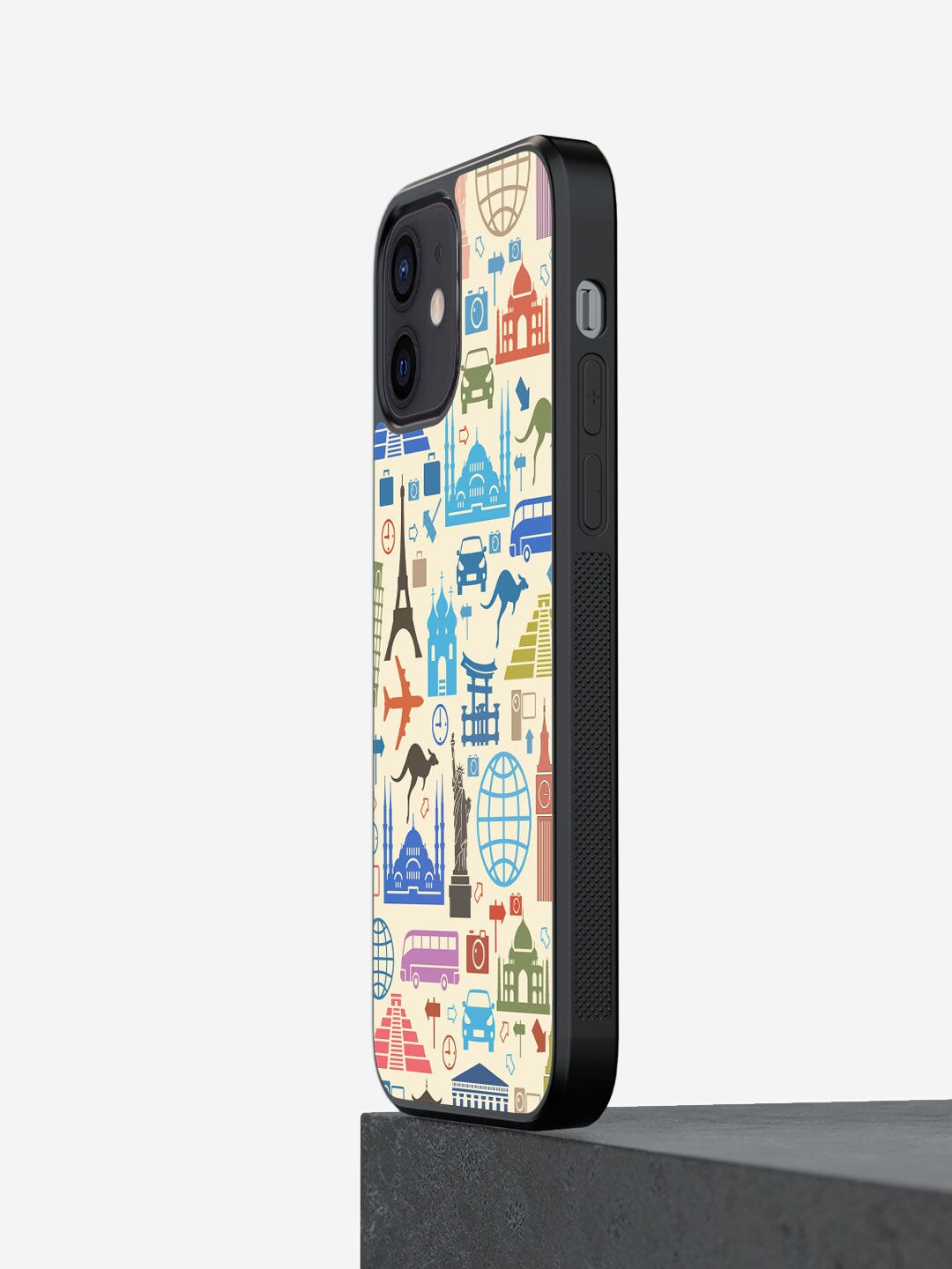 

macmerise Beige Printed Travel Lover iPhone 12 Back Case
