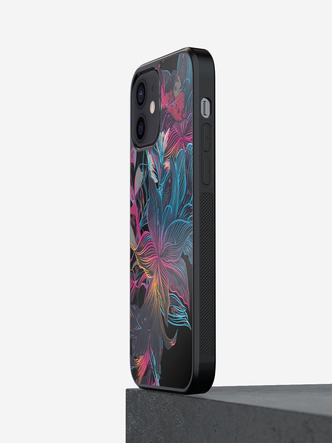 

macmerise Blue & Pink Printed Neon Flowers iPhone 12 Mini Back Case