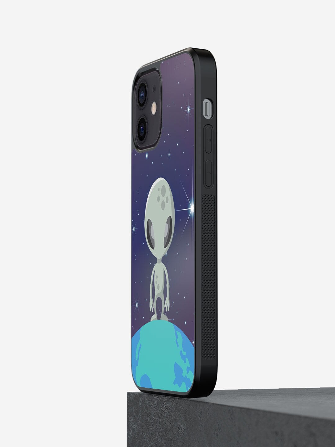 

macmerise Navy Blue Printed Alien Design iPhone 12 Mini Back Case
