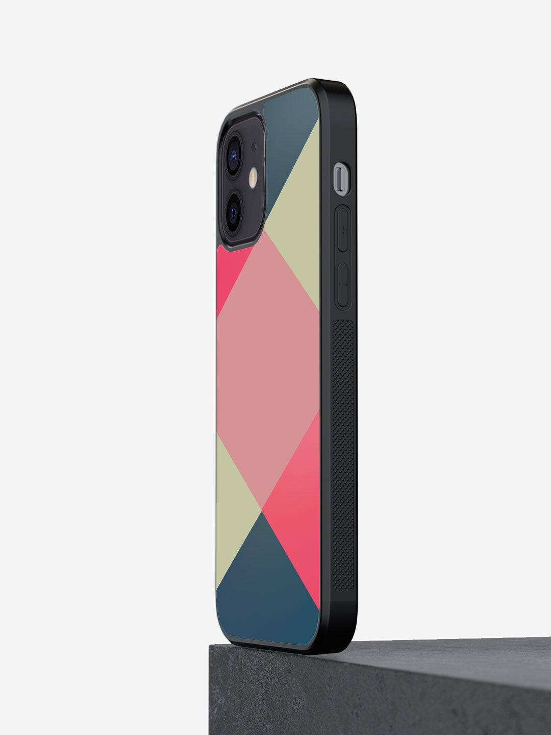 

macmerise Pink Printed Criss Cross iPhone 12 Mini Back Case
