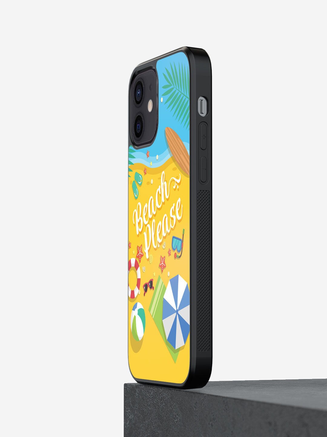 

macmerise Mustard Yellow Printed Beach Please iPhone 12 Mini Back Case
