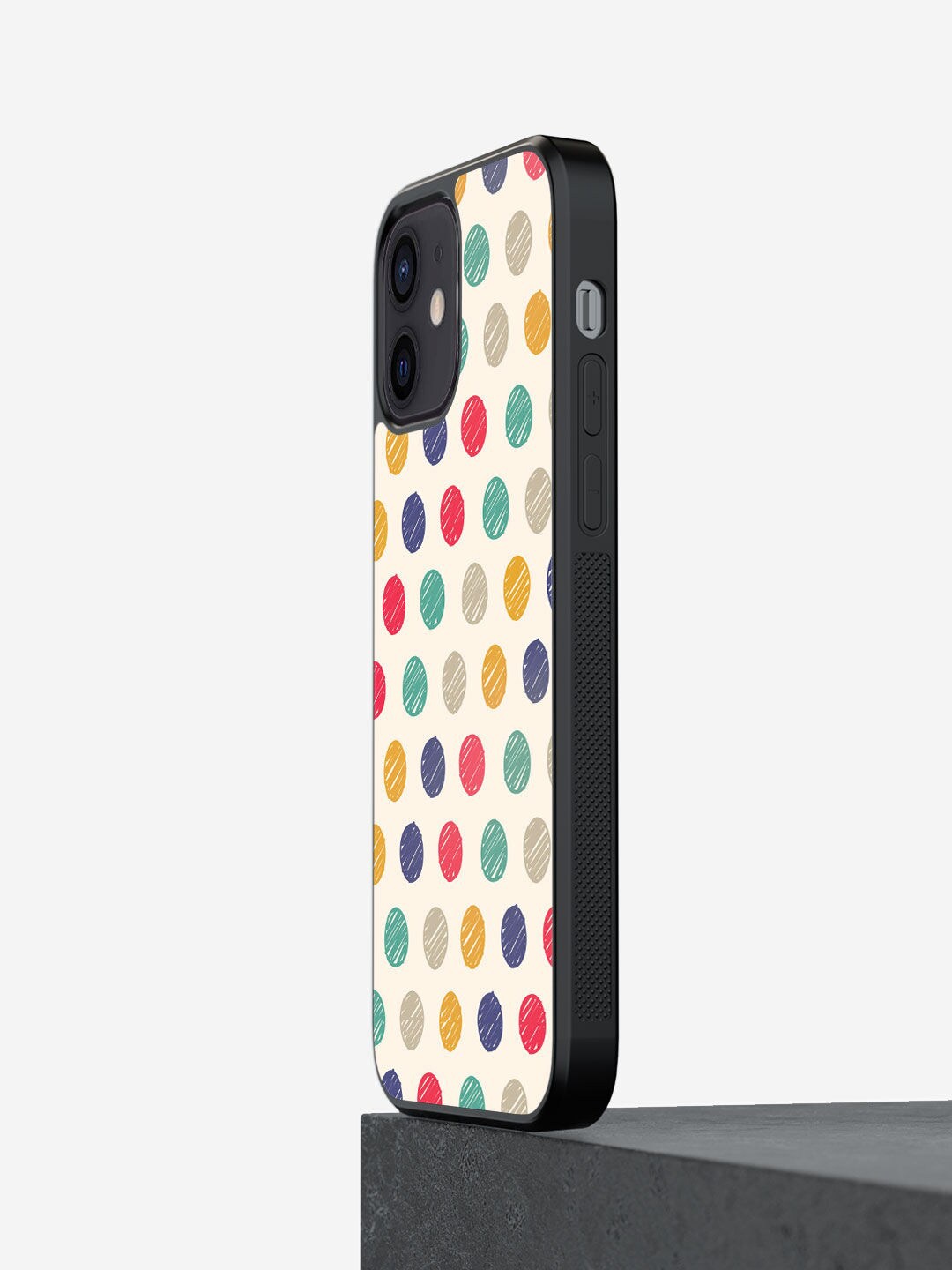 

macmerise Beige Printed Polka Dot Scribbles iPhone 12 Mini Back Case