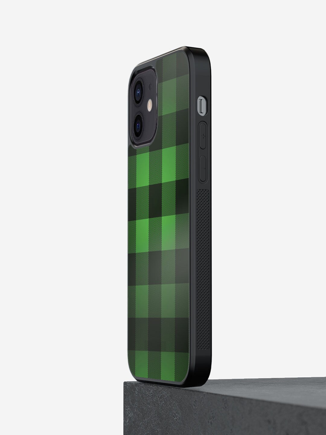 

macmerise Green & Black Checkmate Design iPhone 12 Mini Bumper Phone Back Case