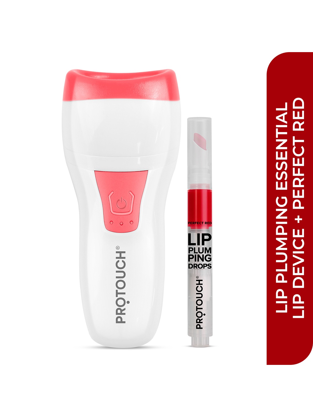 

PROTOUCH Set of Lip Plumping Device - Pink & Lip Plumping Drop - Perfect Red