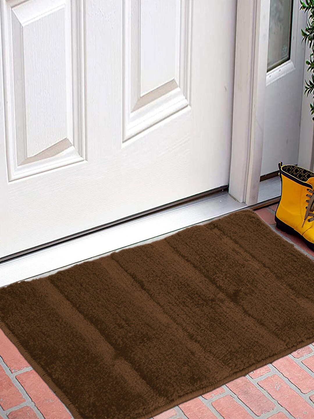 

Kuber Industries Brown Striped Solid Cotton Doormat
