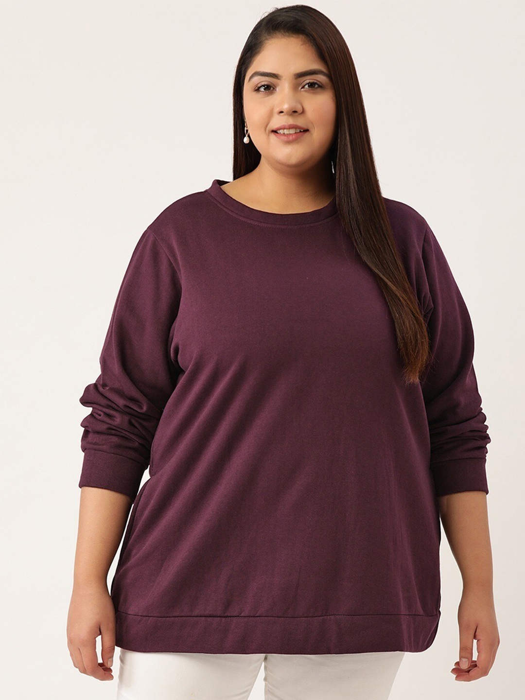 

theRebelinme Women Burgundy Sweatshirt