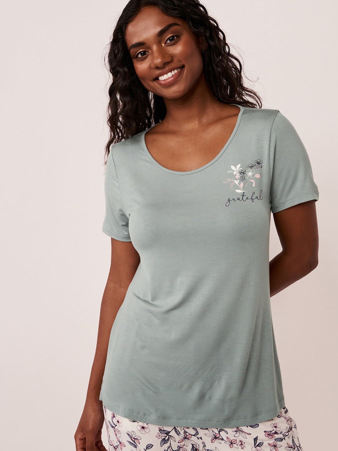 

La Vie en Rose Women Blue Solid Lounge Tshirts