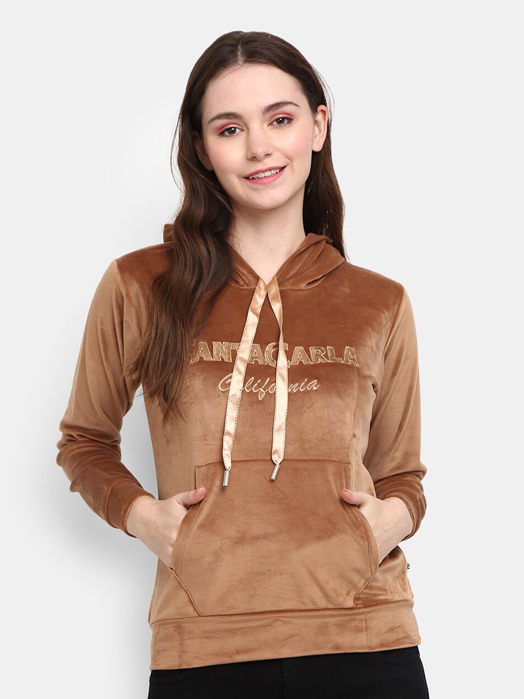 

V-Mart Women Beige Fleece Sweatshirt