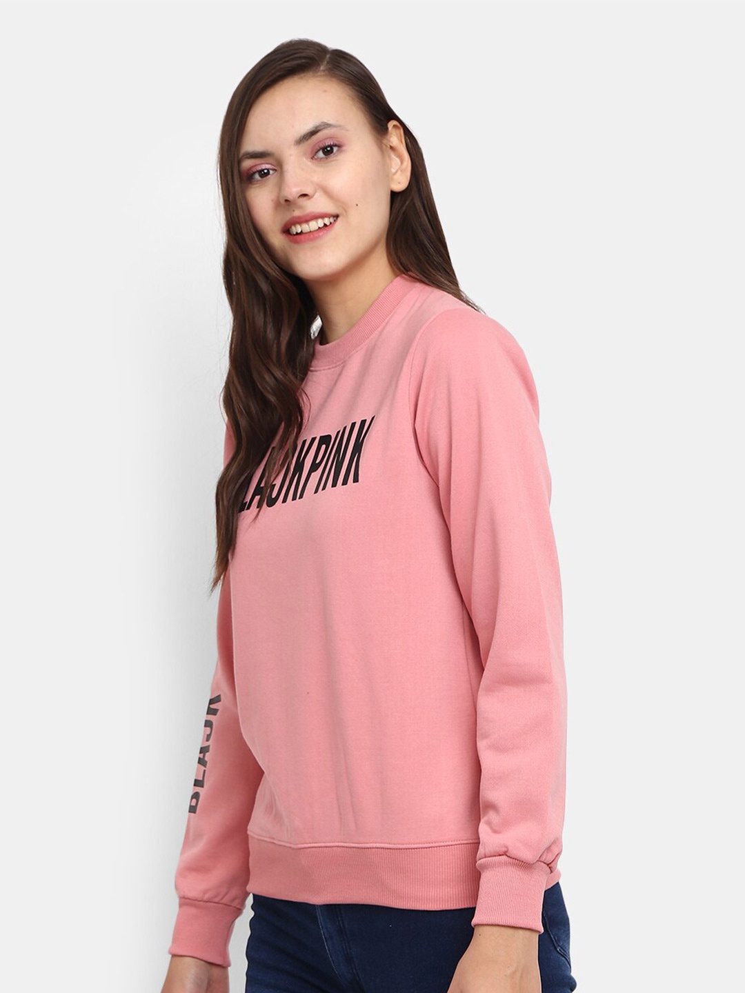 

V-Mart Women Pink Printed Sweatshirt