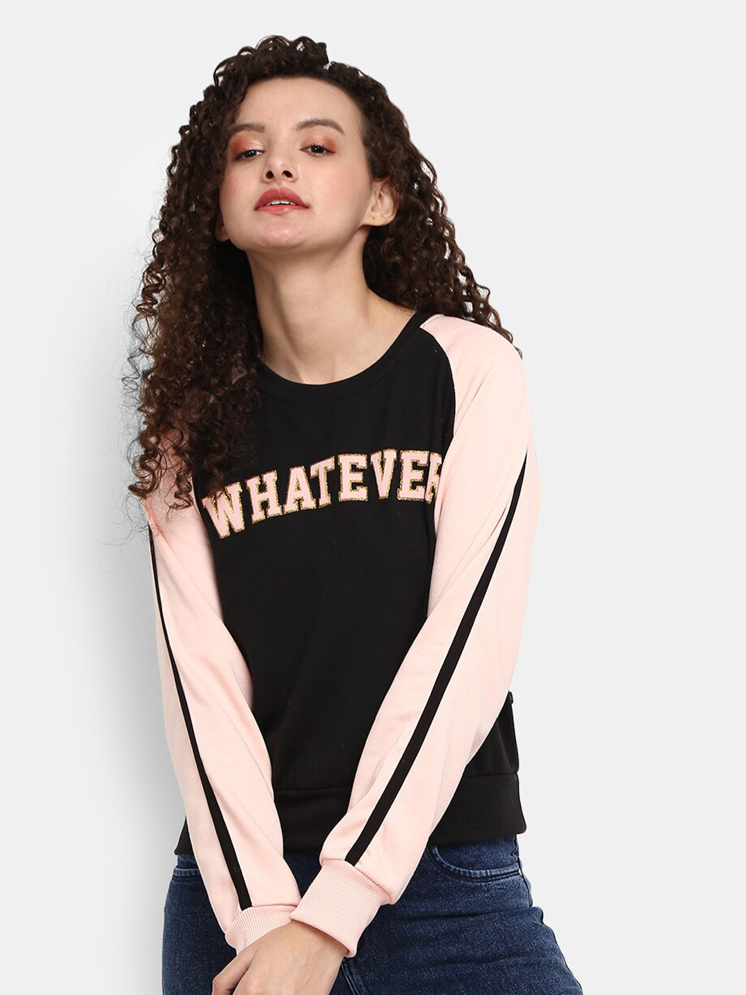 

V-Mart Women Black Printed Sweatshirt