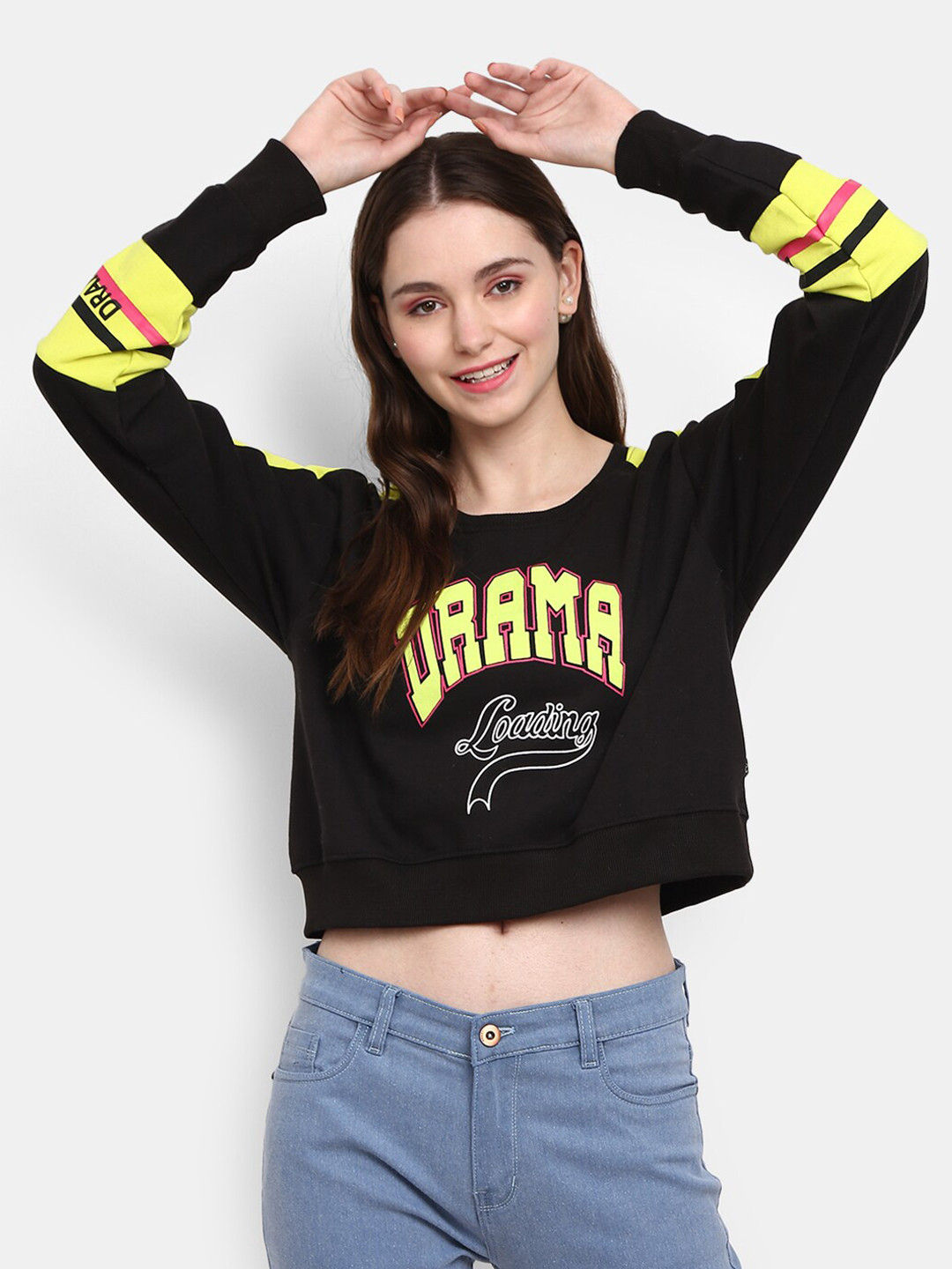 

V-Mart Women Black Printed Sweatshirt