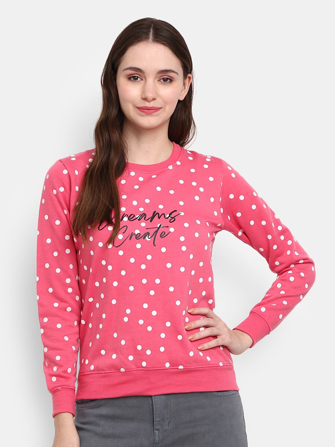 

V-Mart Women Pink Printed Sweatshirt