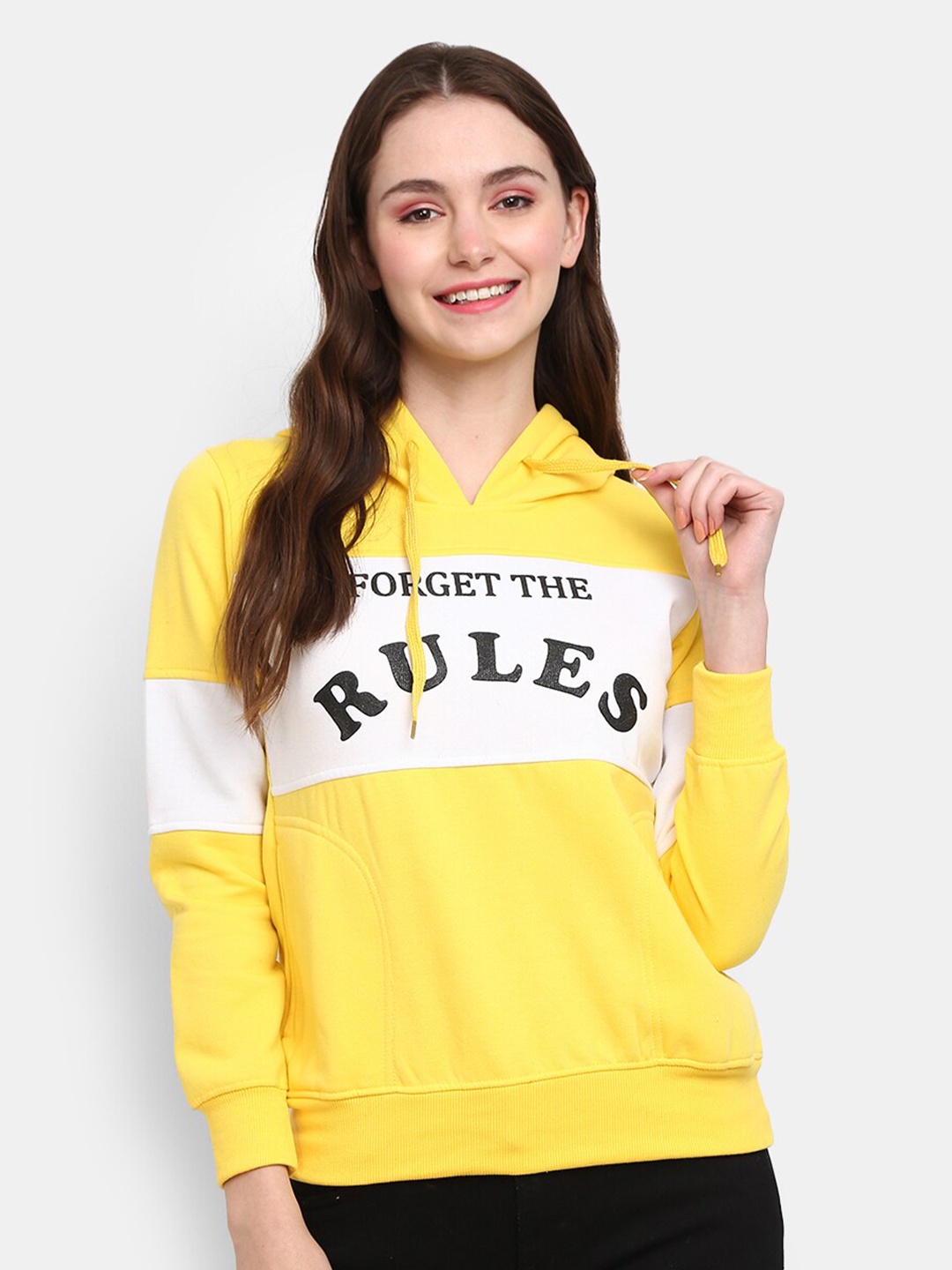 

V-Mart Women Yellow Colourblocked Sweatshirt