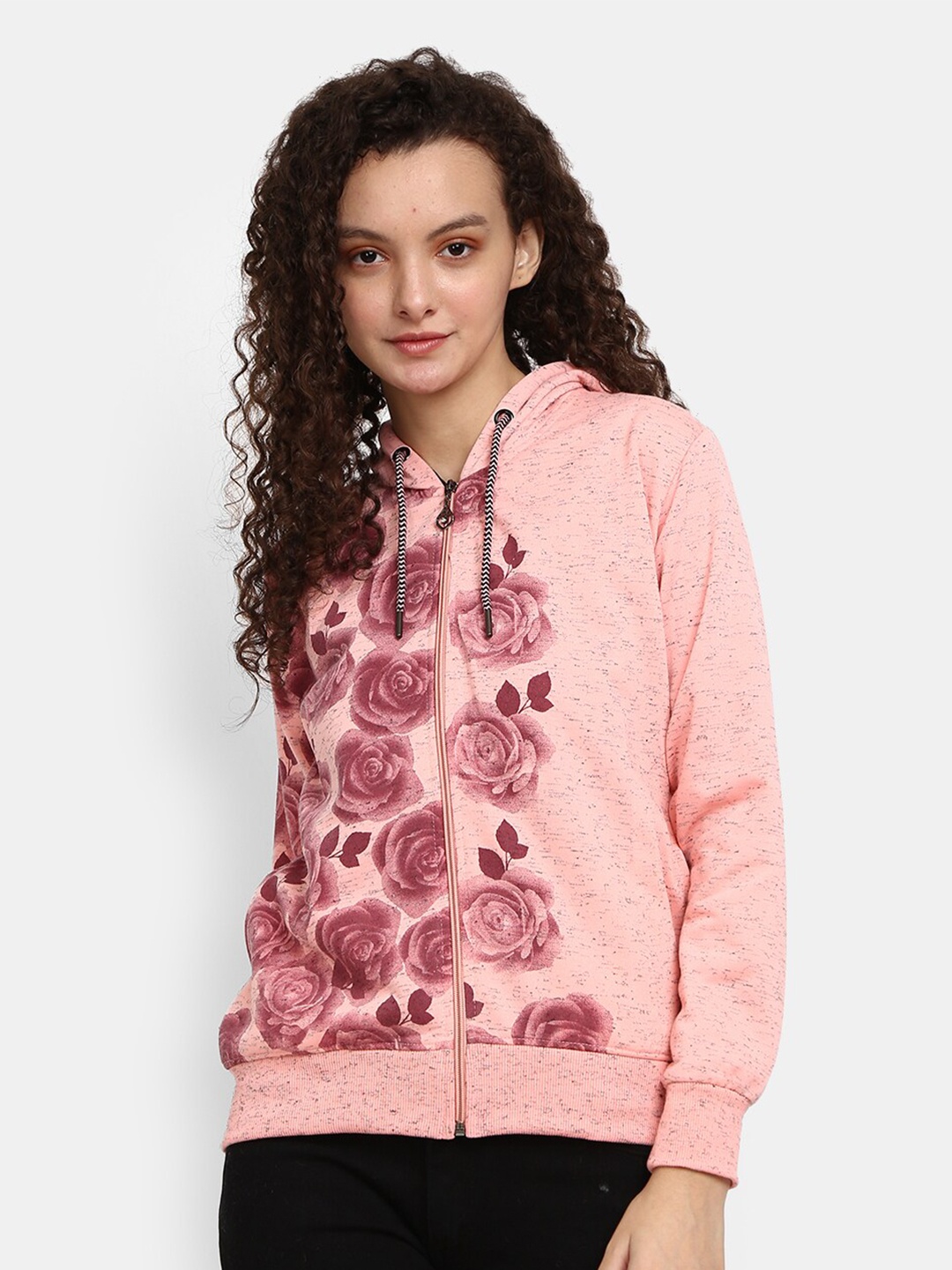 

V-Mart Women Peach-Coloured Printed Sweatshirt