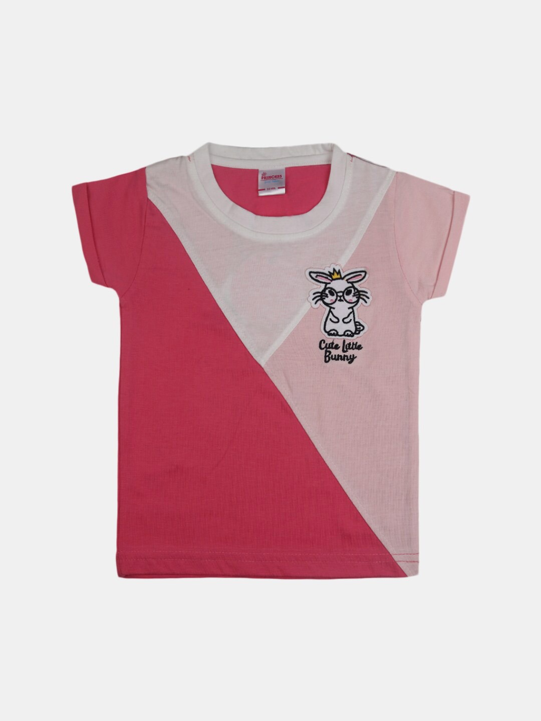 

V-Mart Girls Pink Colourblocked T-shirt