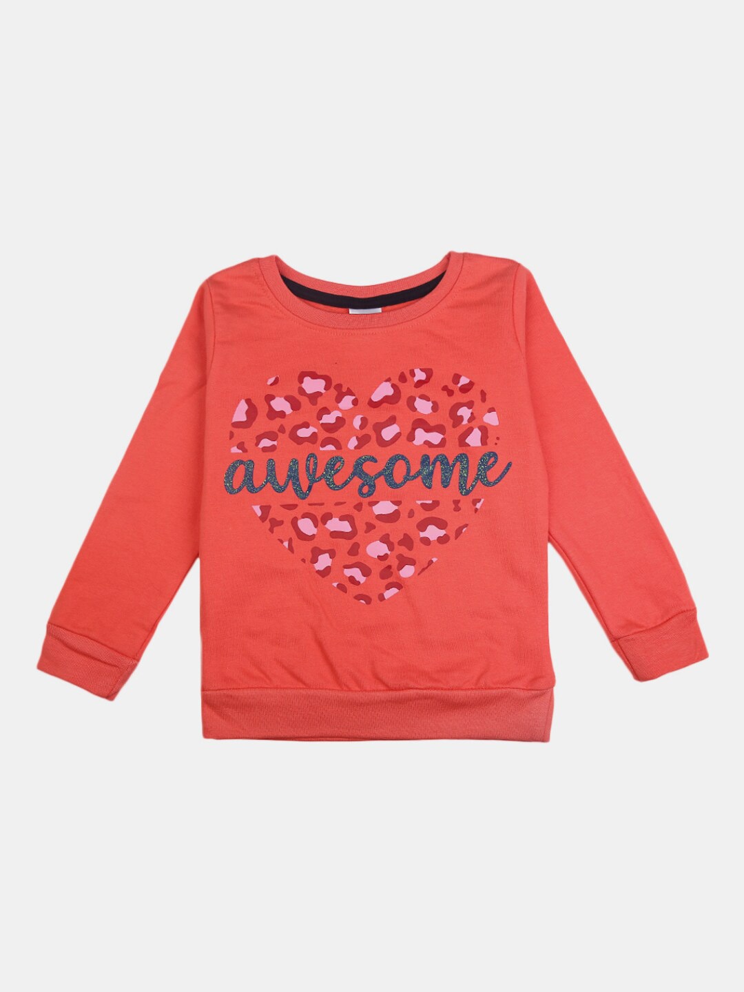

V-Mart Girls Coral cotton Typography Printed T-shirt