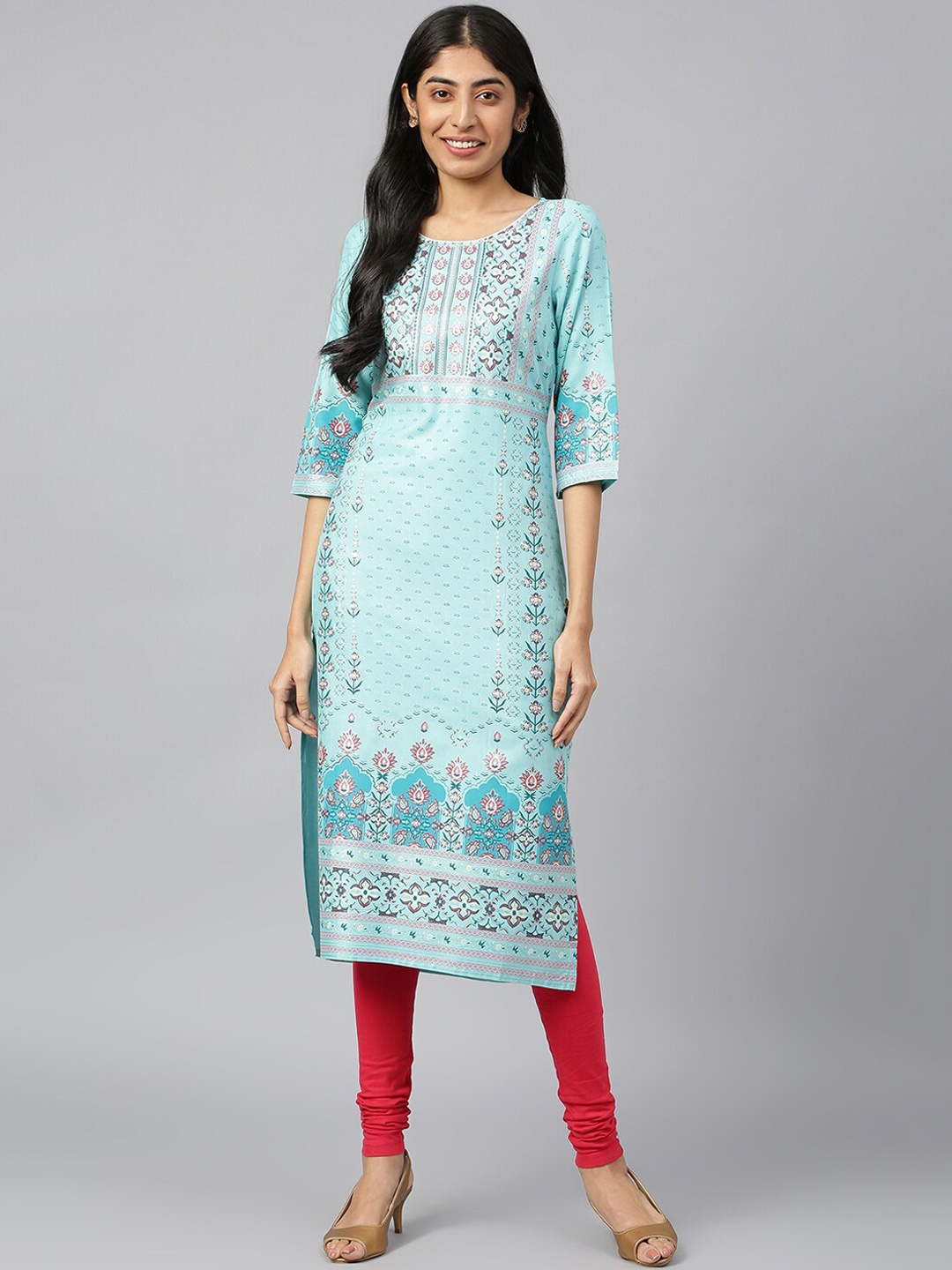 

AURELIA Women Blue Ethnic Motifs Printed Kurta