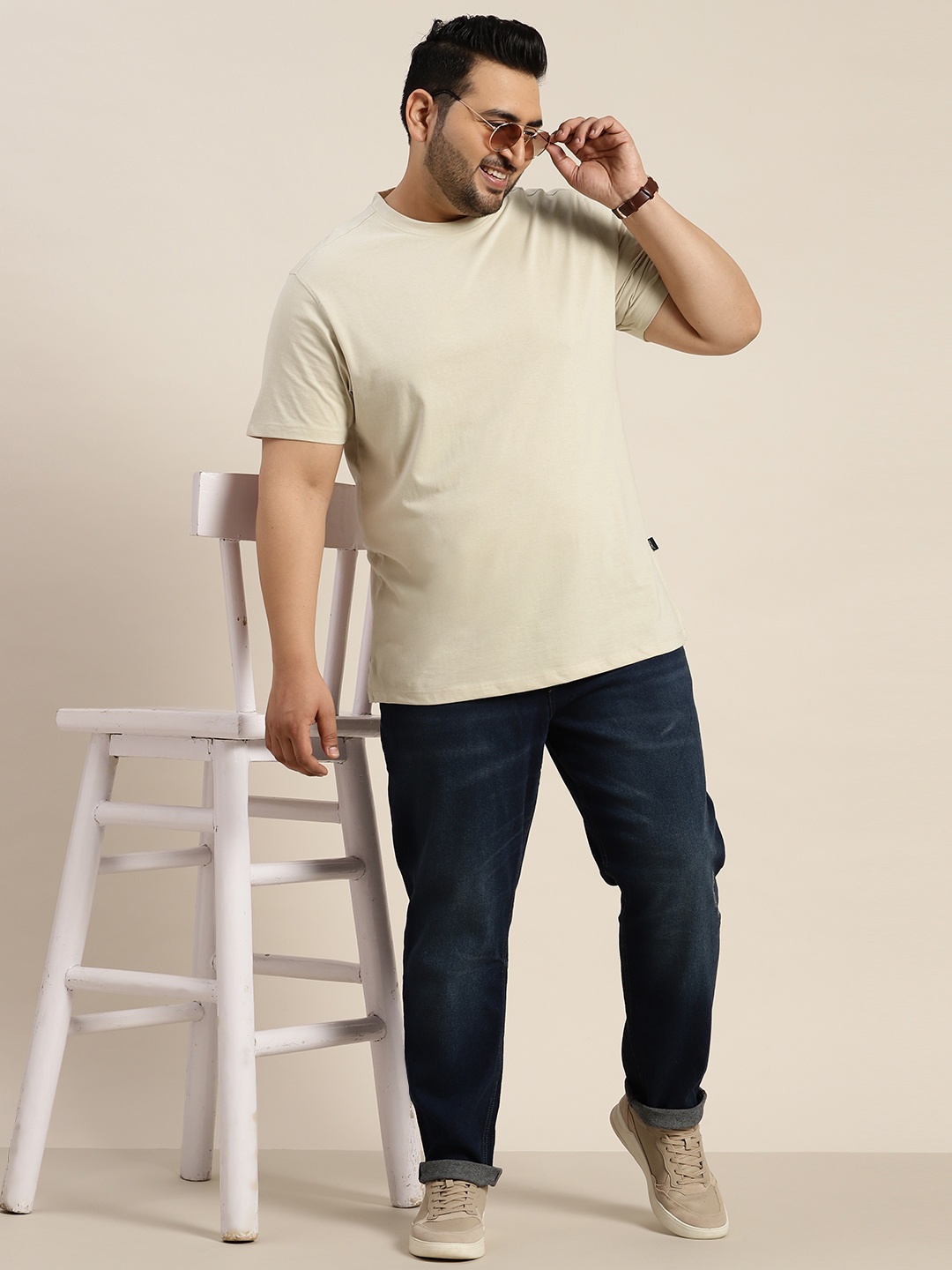 

Sztori Plus Size Regular Fit T-shirt, Beige