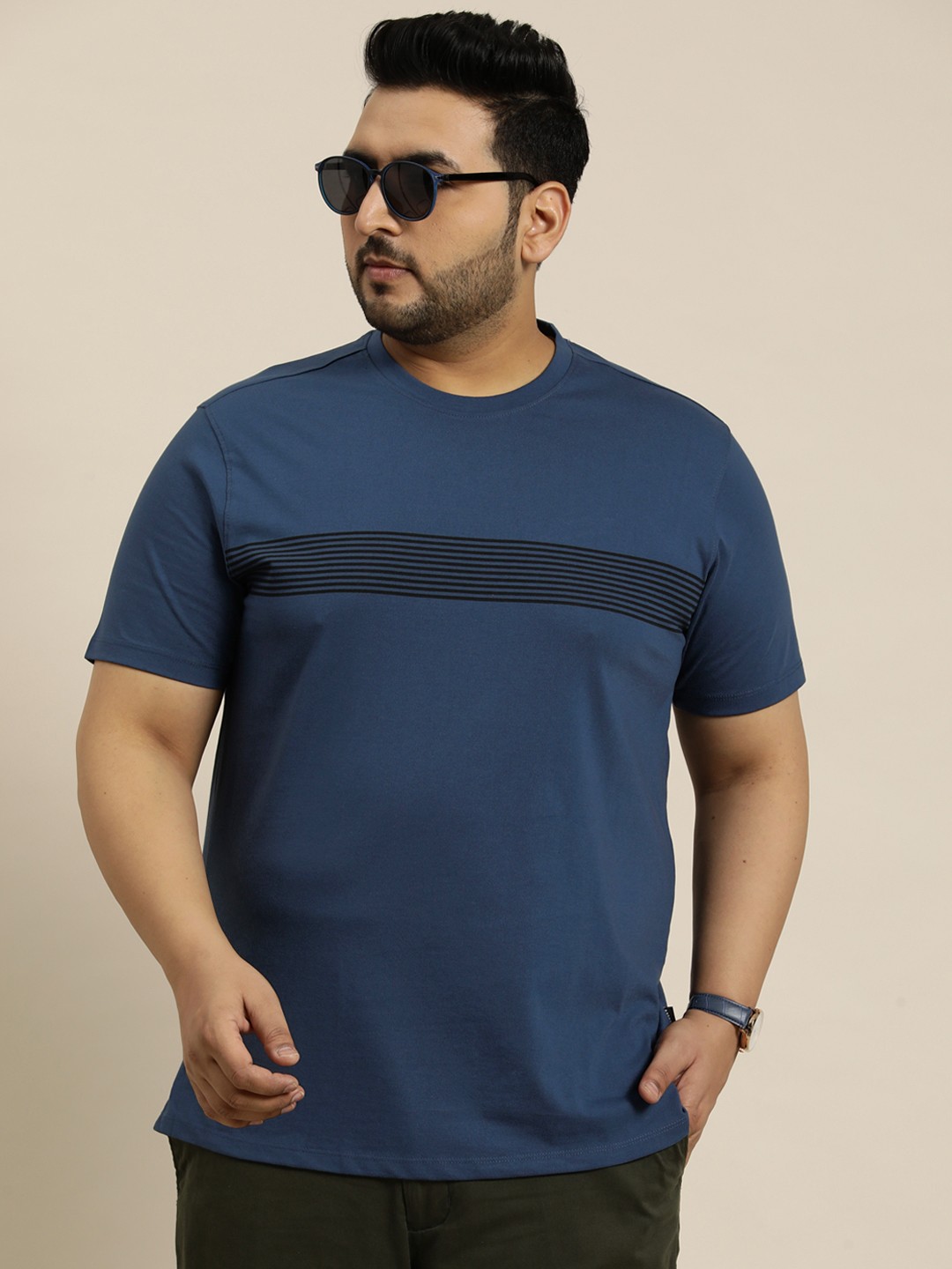 

Sztori Plus Size Striped T-shirt, Navy blue