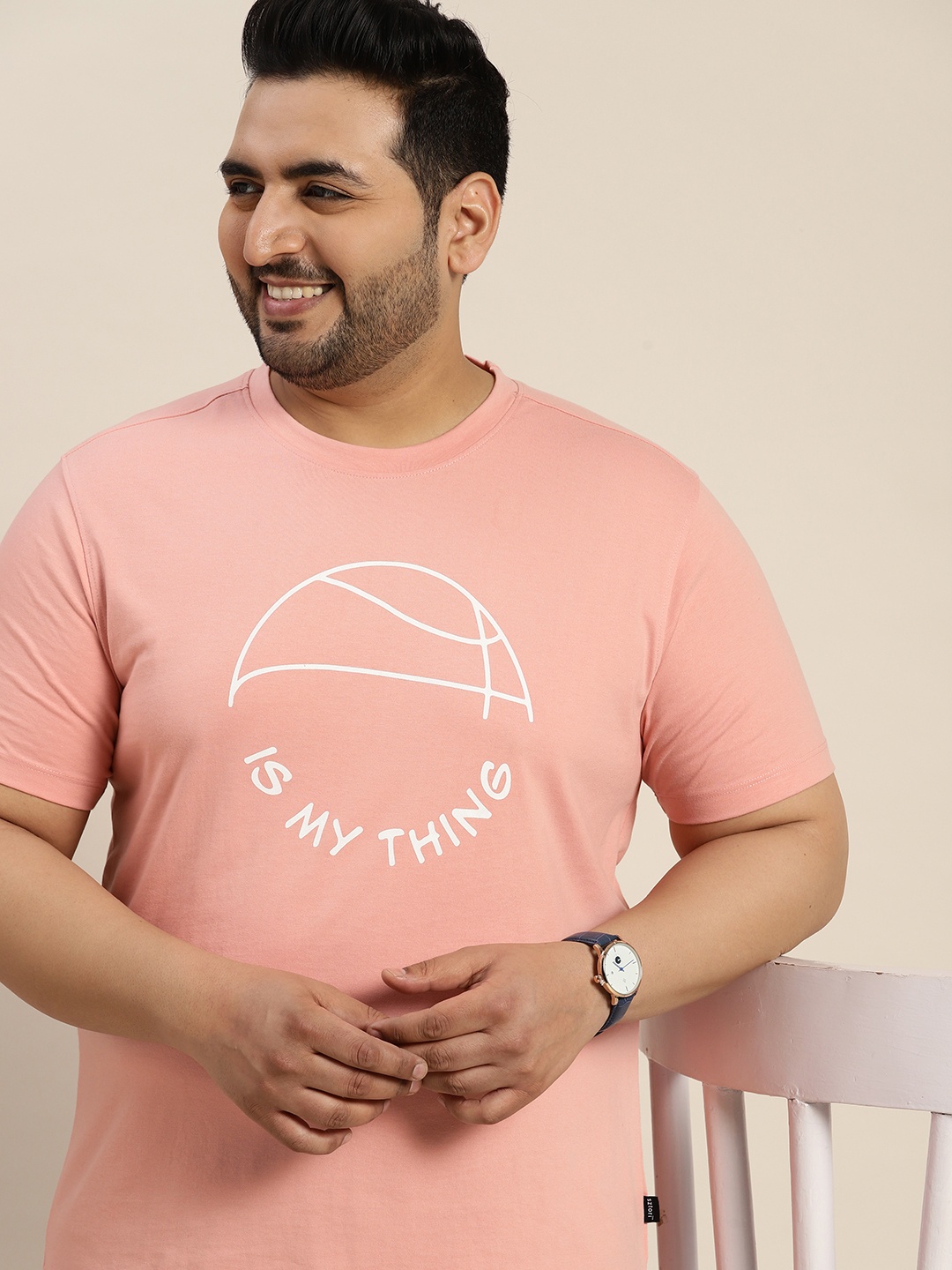 

Sztori Plus Size Typography Printed T-shirt, Pink