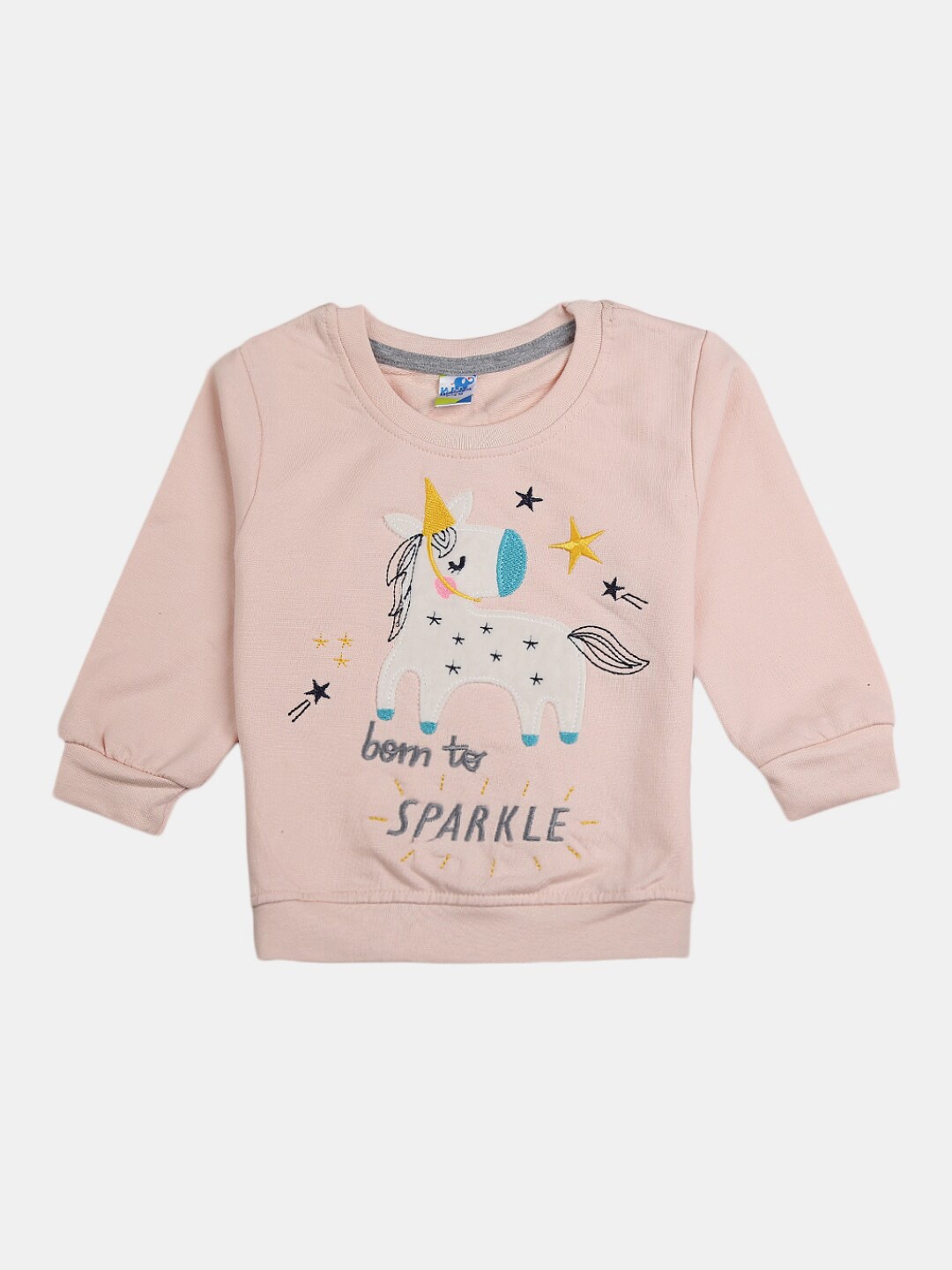 

V-Mart Kids Peach-Coloured Printed Cotton T-shirt