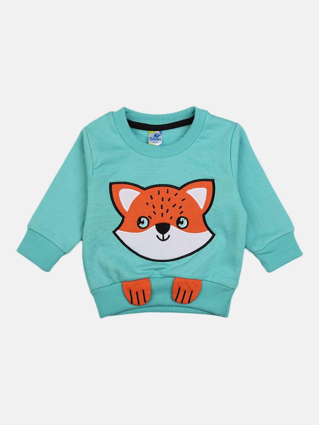 

V-Mart Kids Sea Green & Orange Printed T-shirt