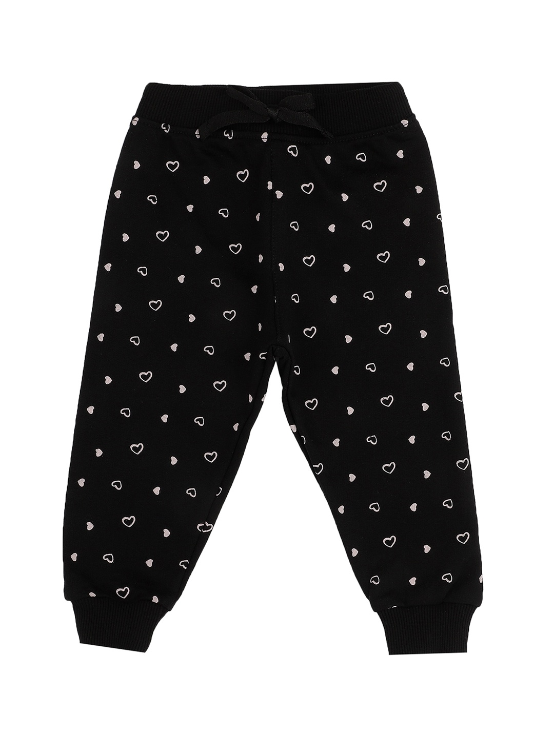 

Bodycare Kids Infant Girls Black & White Printed Cotton Joggers