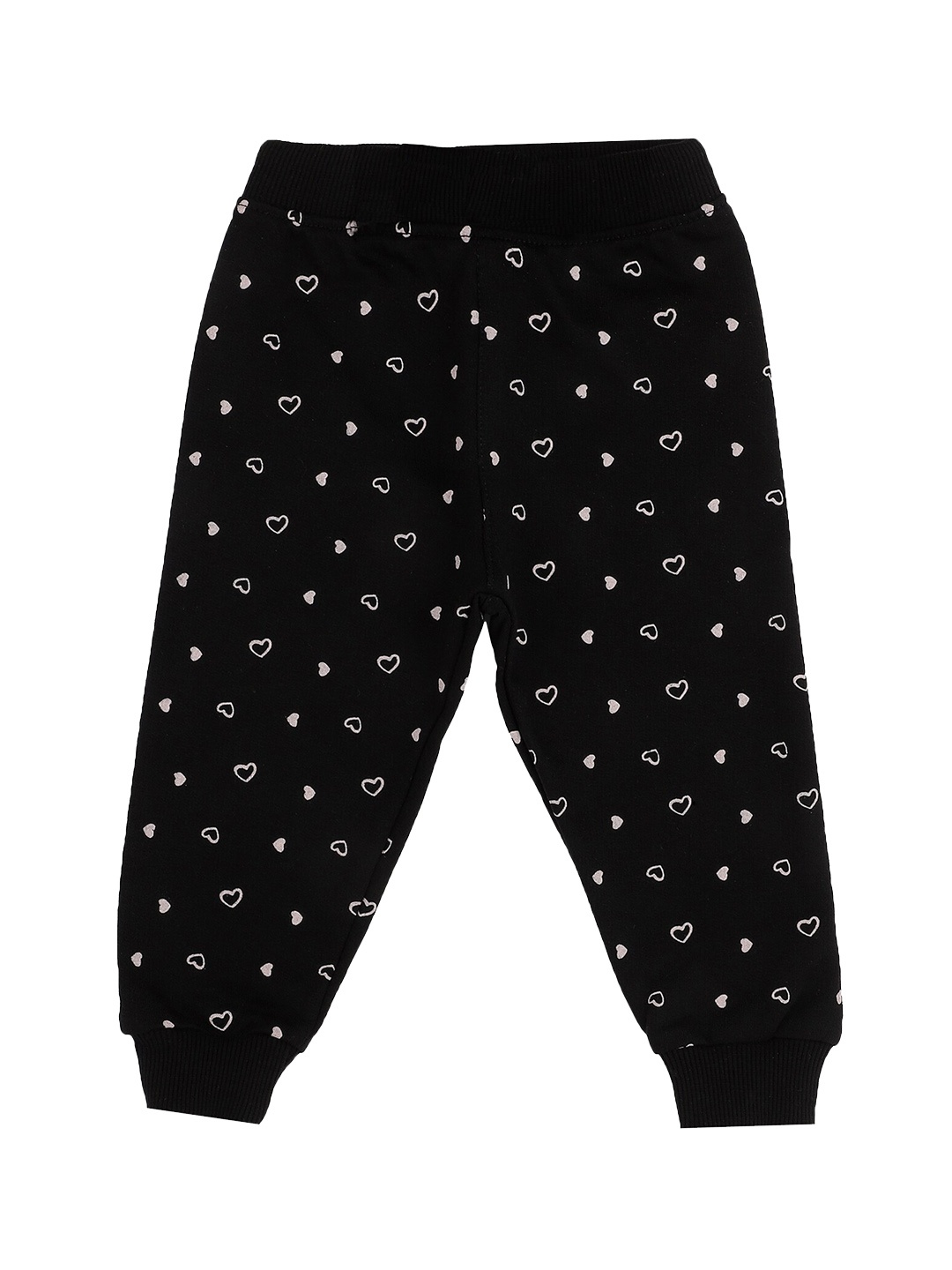 

Bodycare Kids Infant Girls Black & White Printed Cotton Joggers