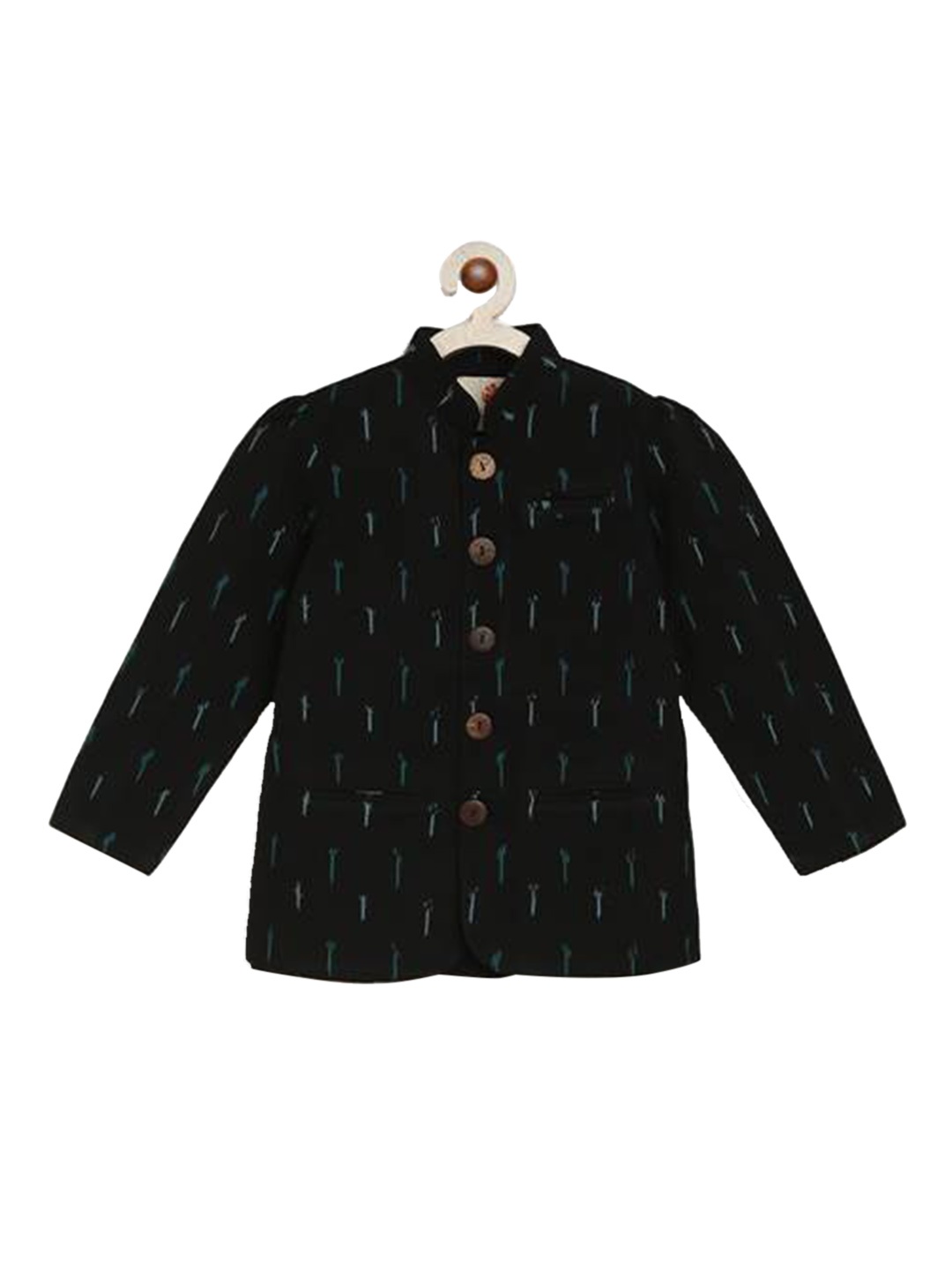 

charkhee Boys Black Geometric Tailored Jacket