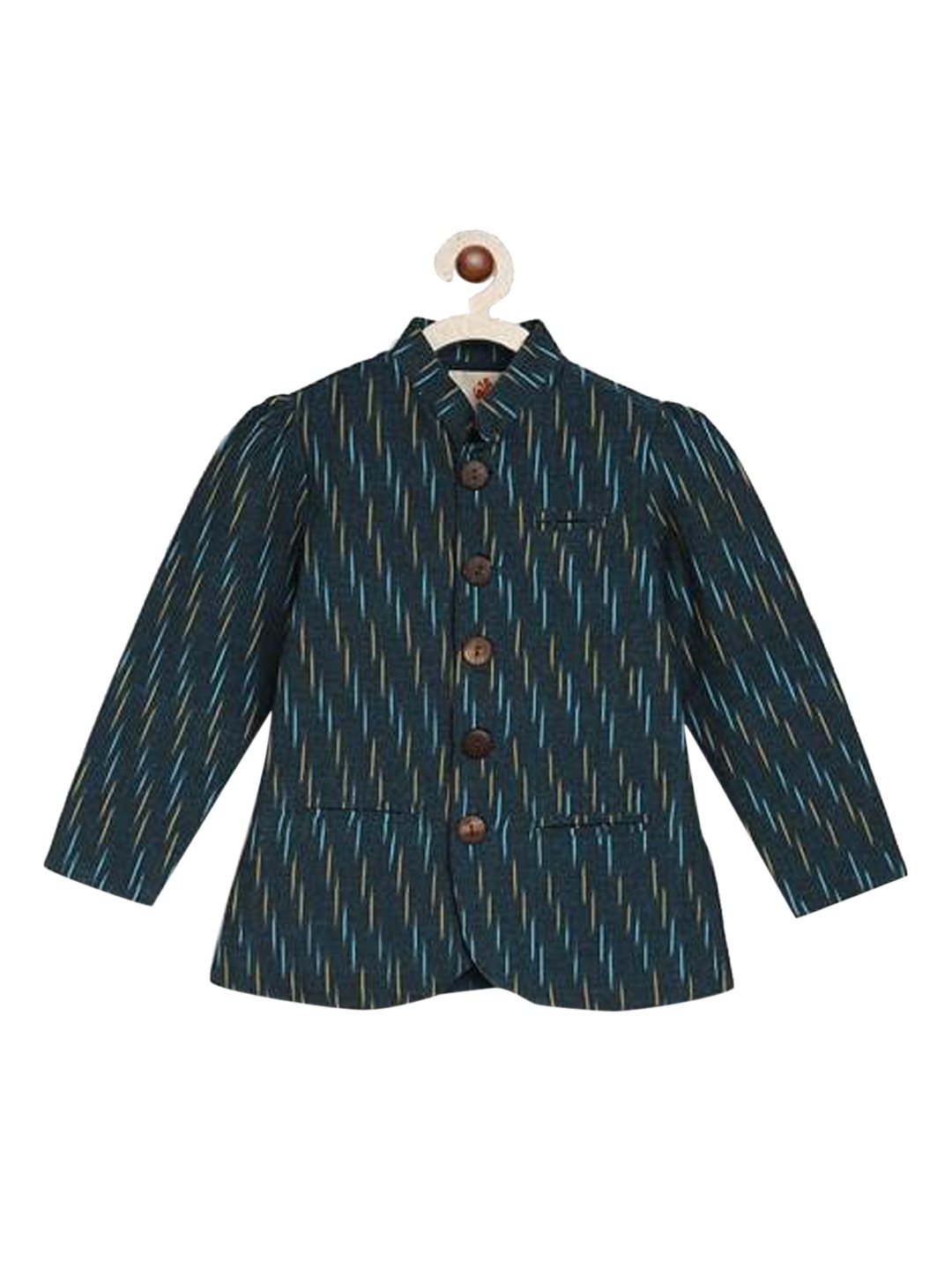 

charkhee Boys Blue Striped Tailored Jacket