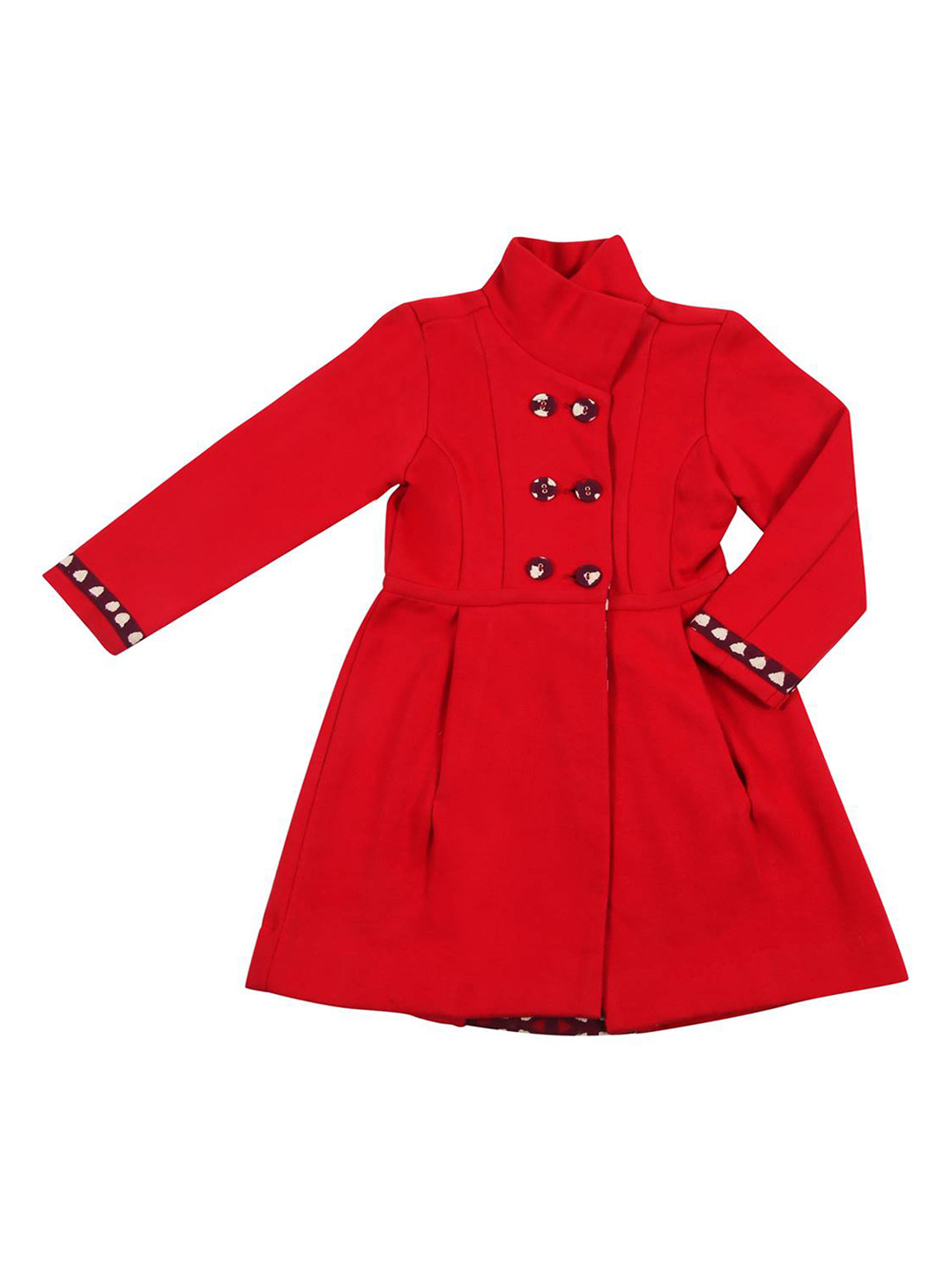 

charkhee Girls Red Longline Cape Jacket