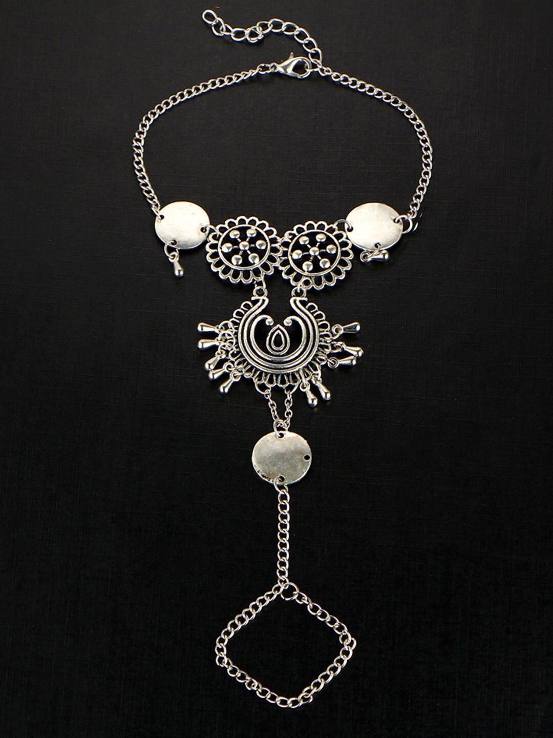 

Young & Forever Women Silver-Plated Mandala Toe Ring Anklet