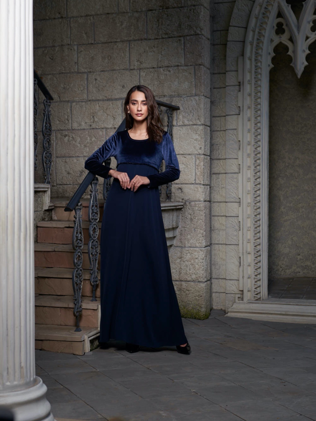 

Style Island Blue Solid A-Line Dress
