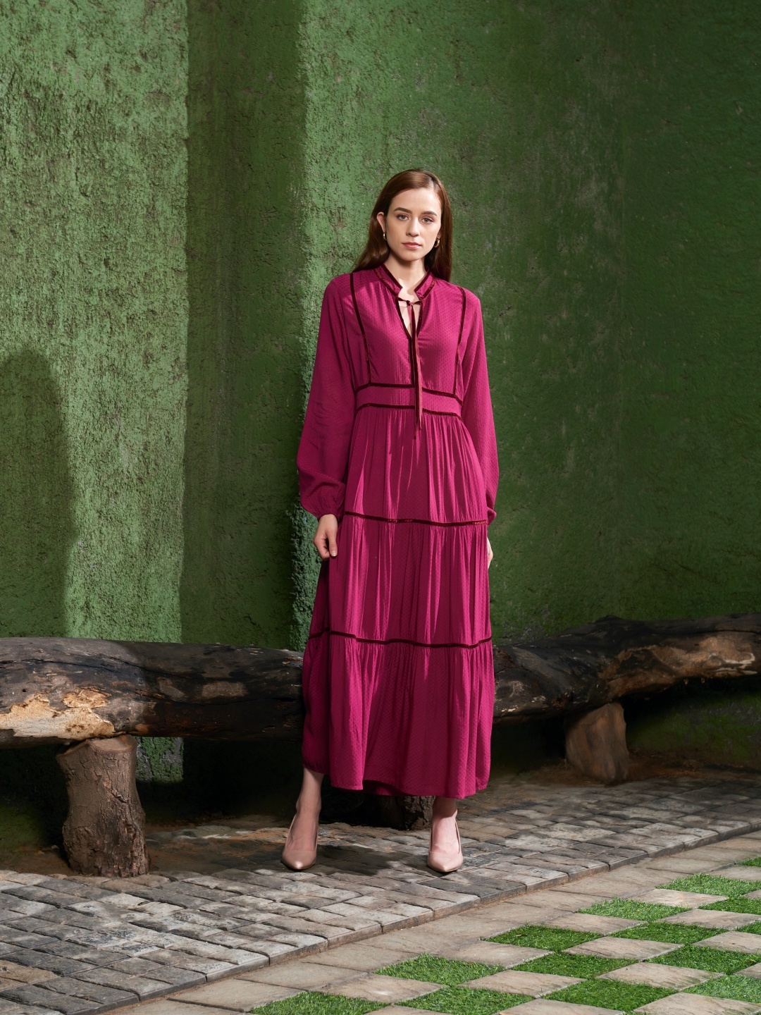 

Style Island Purple Solid Maxi Dress