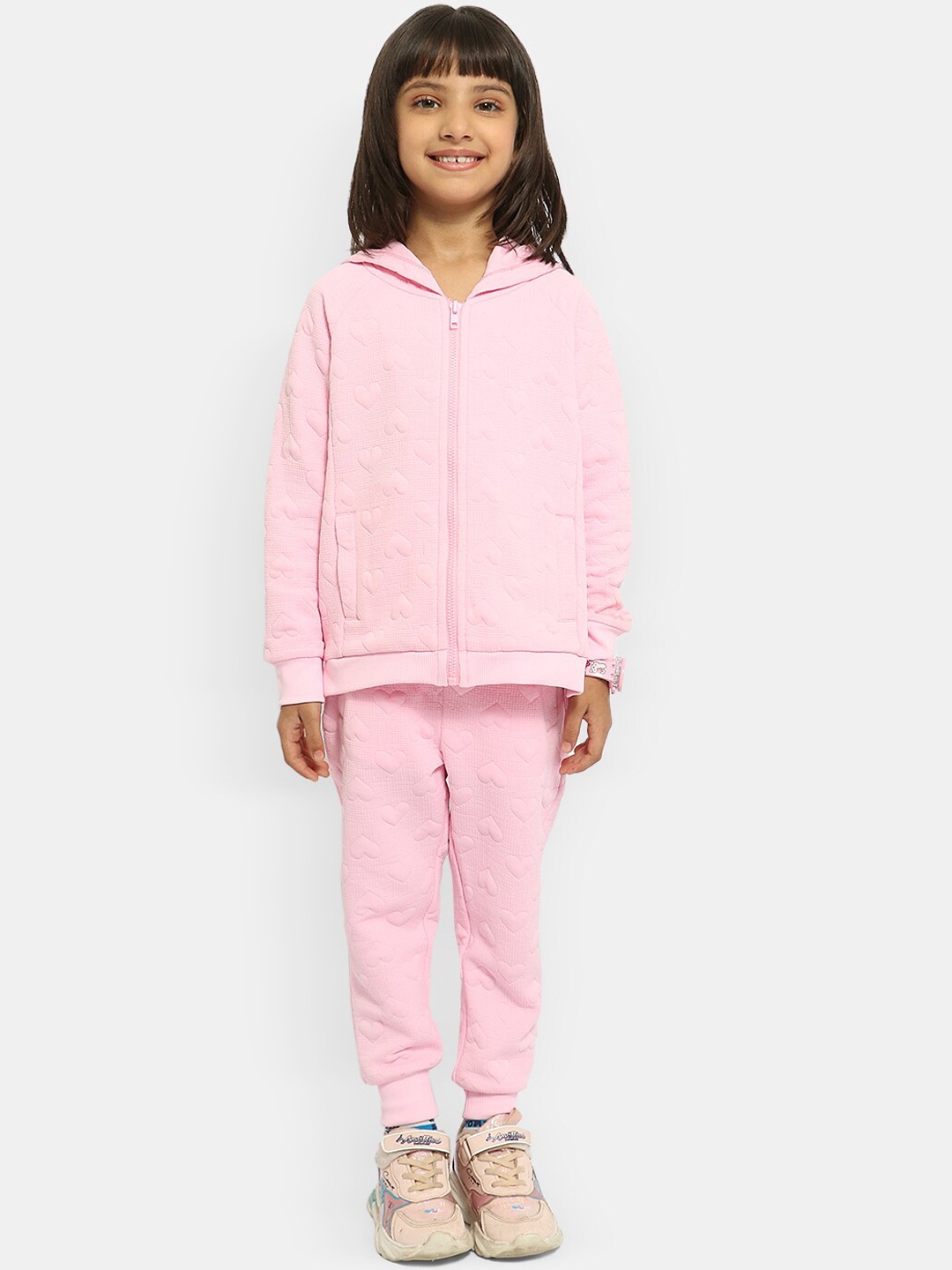 

Natilene Girls Pink Solid Tracksuits