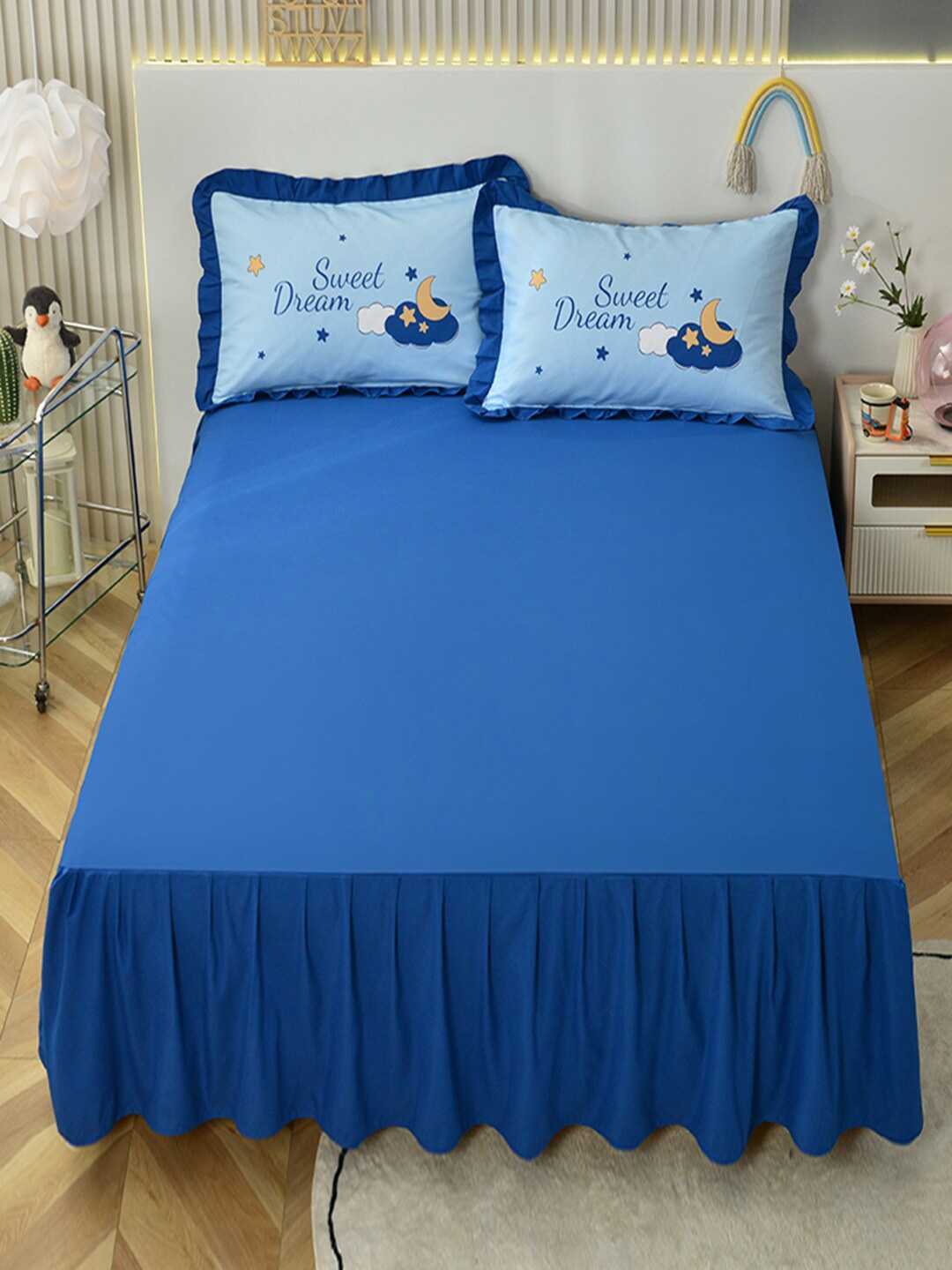 

JC Collection Blue Double Queen Bedding Set With Comforter