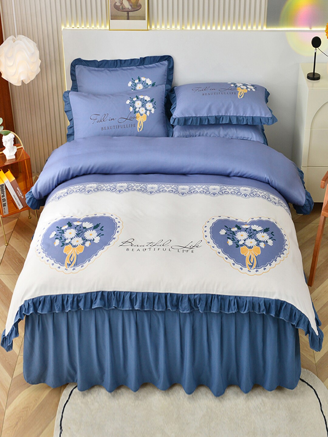 

JC Collection Unisex Navy Blue Double King Bedding Set